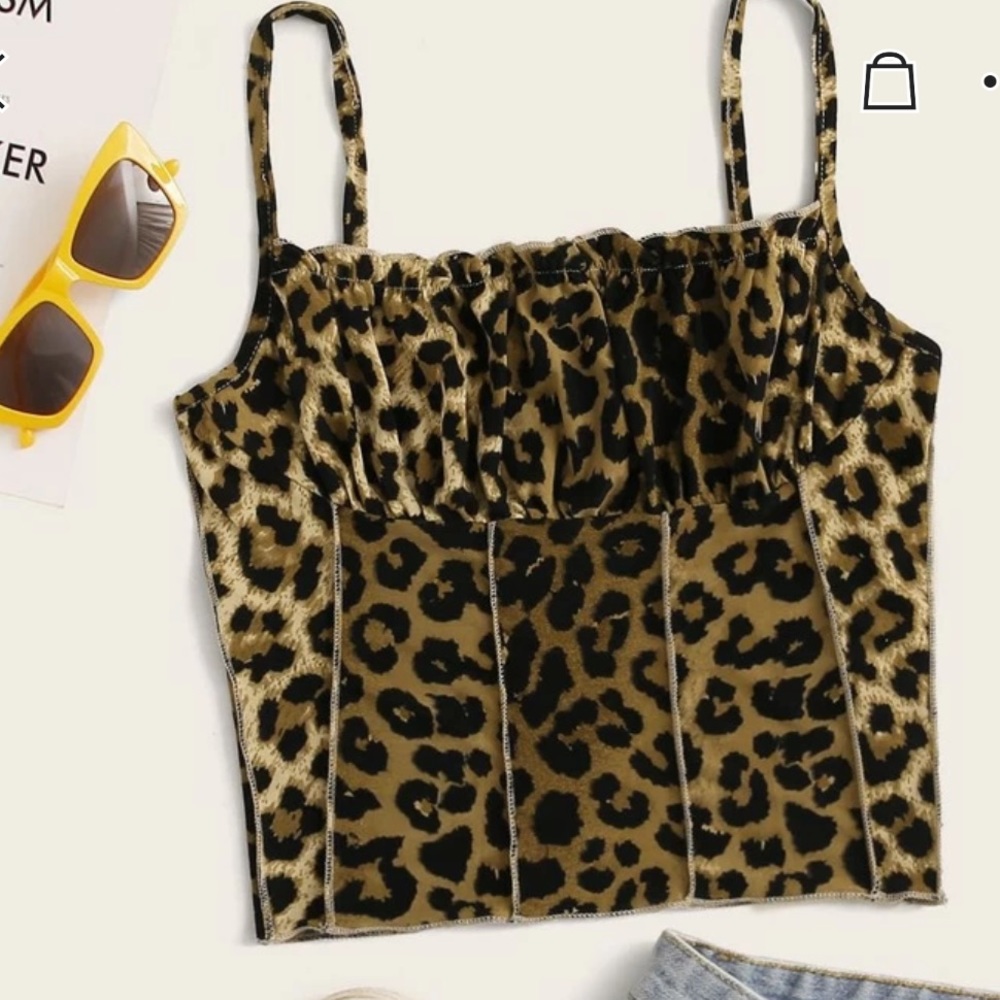 SHEIN cropped cheetah tank